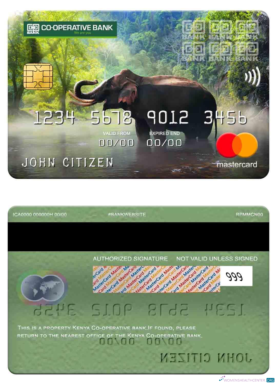 Download Kenya Co operative Bank mastercard Photoshop template